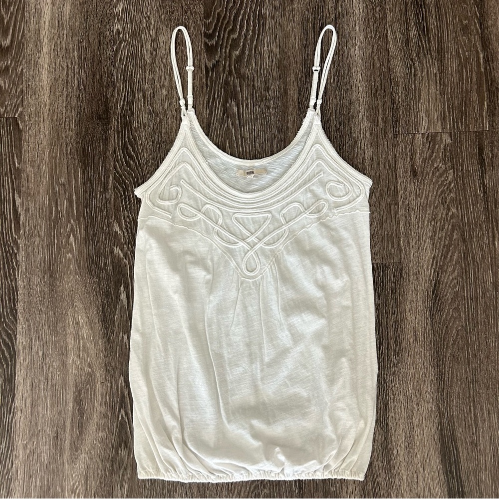 Ruehl 925 VTG Y2K Tank Top Size M Spaghetti Strap Bubble Hem Abercrombie & Fitch